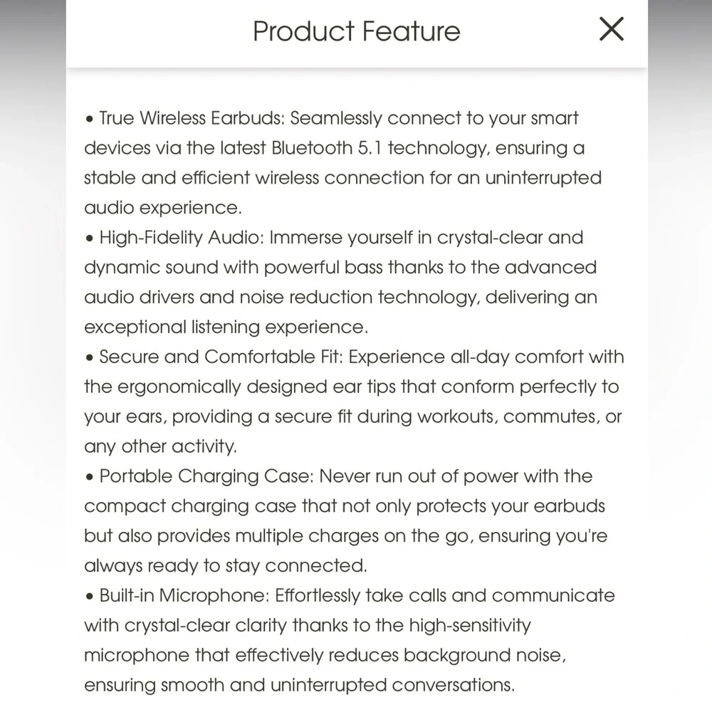 White Wireless Earbuds with Charging Case